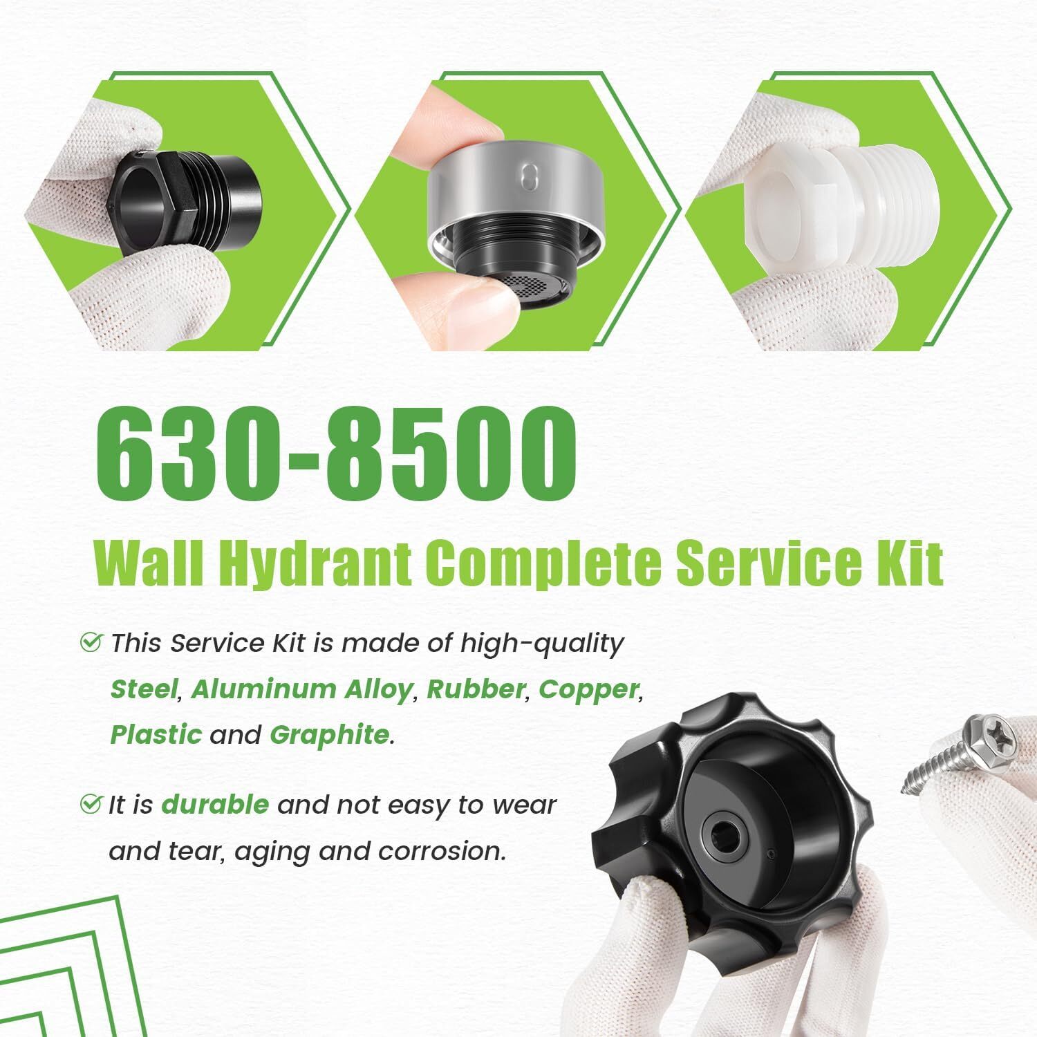 Replacement for Prier 300 400 500 630-8500 Wall Hydrant Complete Service Kit