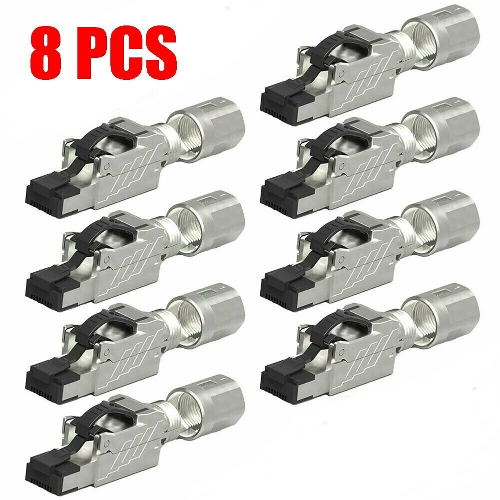 8 Pcs CAT8 Full Shielded RJ45 Network LAN Ethernet Plug Connector PackTool Less