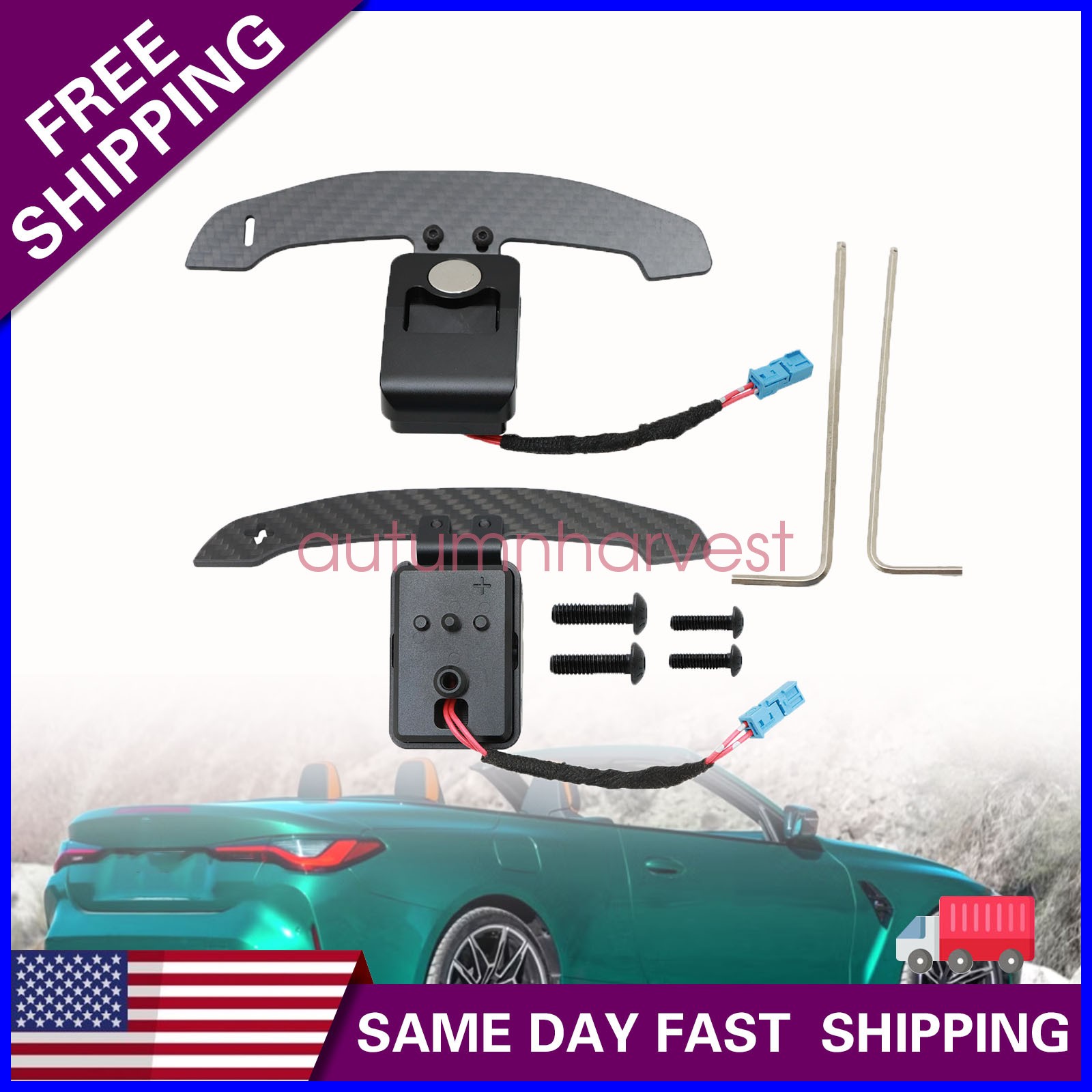 For BMW 3 Series G20 2018-2022 Carbon Steering Wheel Magnetic Paddle Shifter