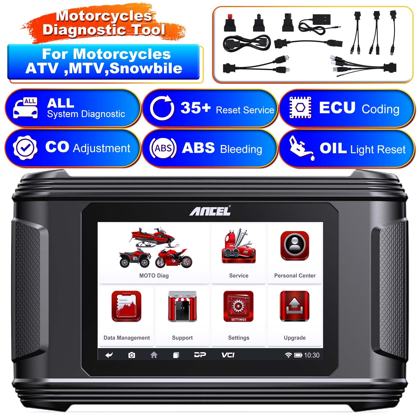 ANCEL MT500 Multi-brands Motorcycle Diagnostic Tool OBD2 Scanner Bidirectional