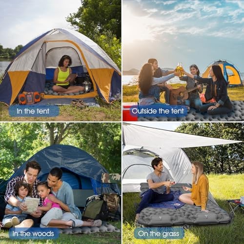 Sleeping Pad for Camping- Ultralight Inflatable Sleeping Mat with Built Grey