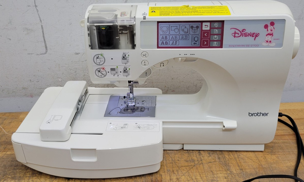 Brother SE-270D White Disney Embroidery Sewing Machine w/Pedal - USED TESTED