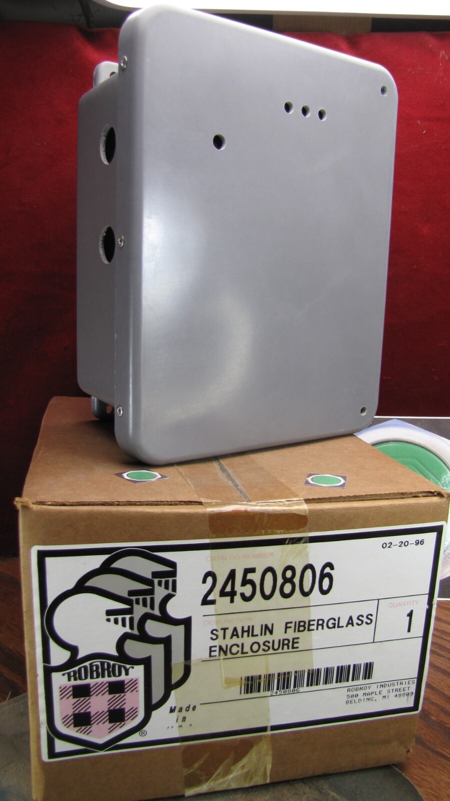 Stahlin J806HW 8x6x4" Fiberglass NEMA 4X Hinged Enclosure - New In Box