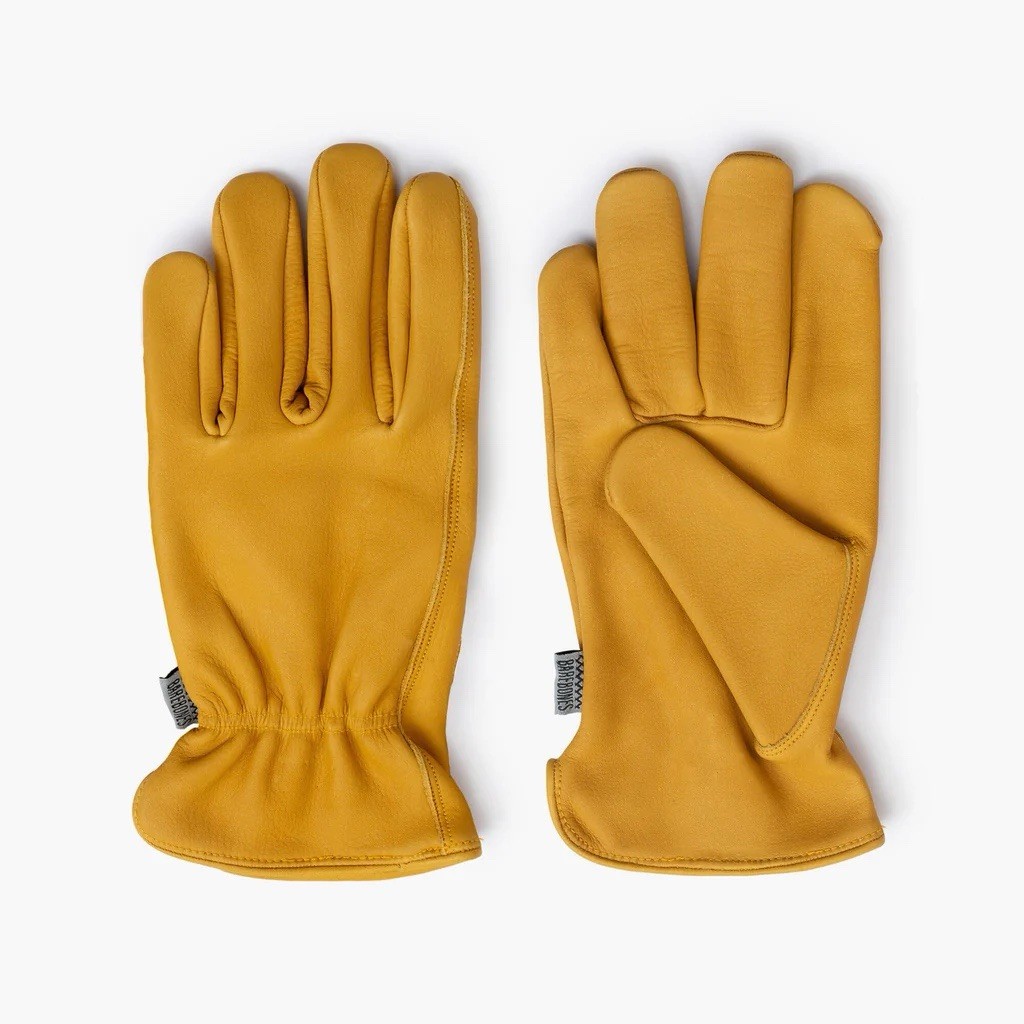 Barebones Living Classic Work Gloves S/M Natural Yellow Cowhide Leather