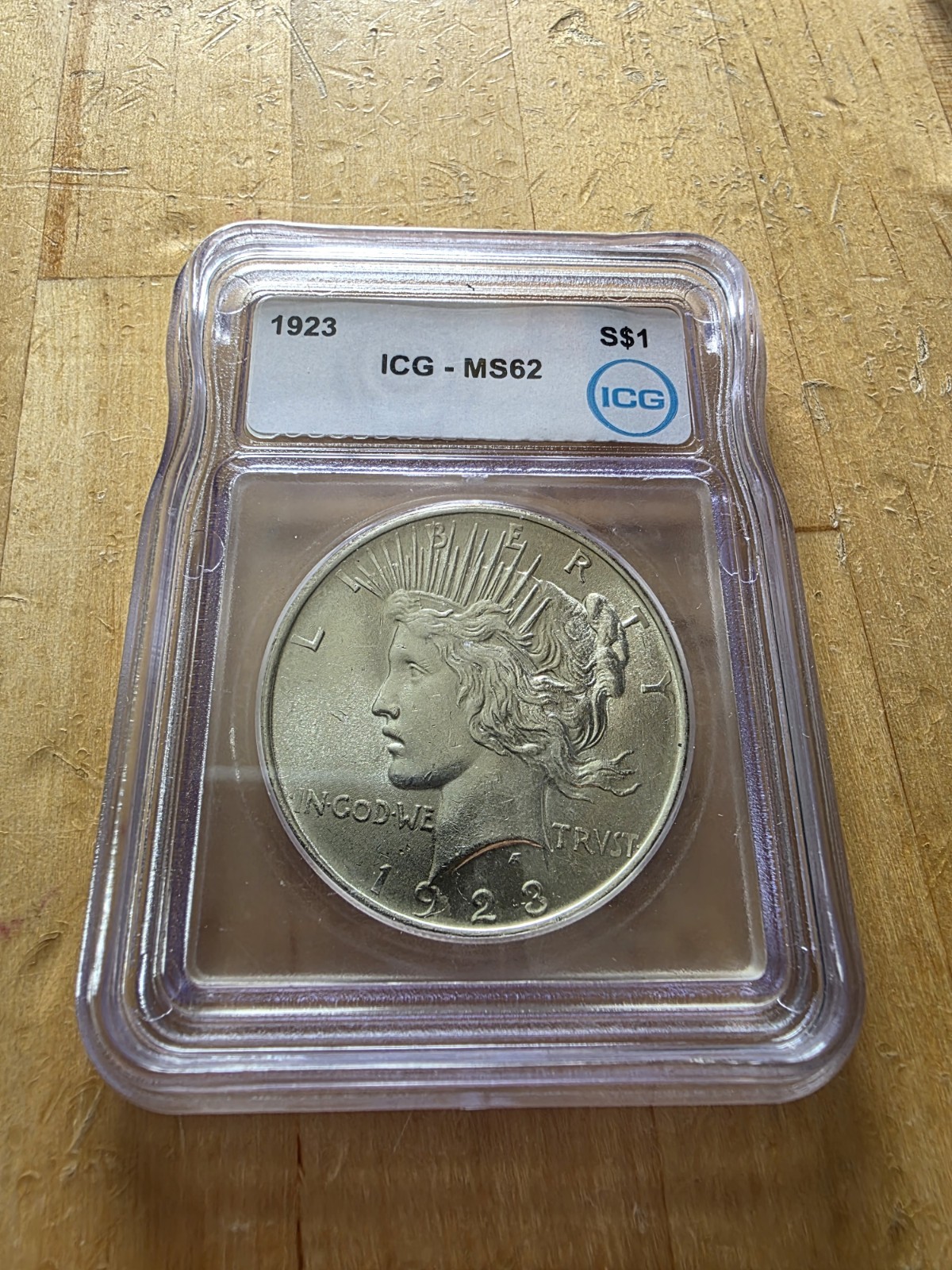 1923 Peace Dollar - ICG MS 62