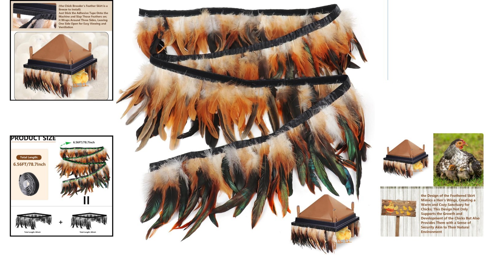 Customizable 6.5FT Brooder Heating Skirt - Easy Installation for Happy Chicks