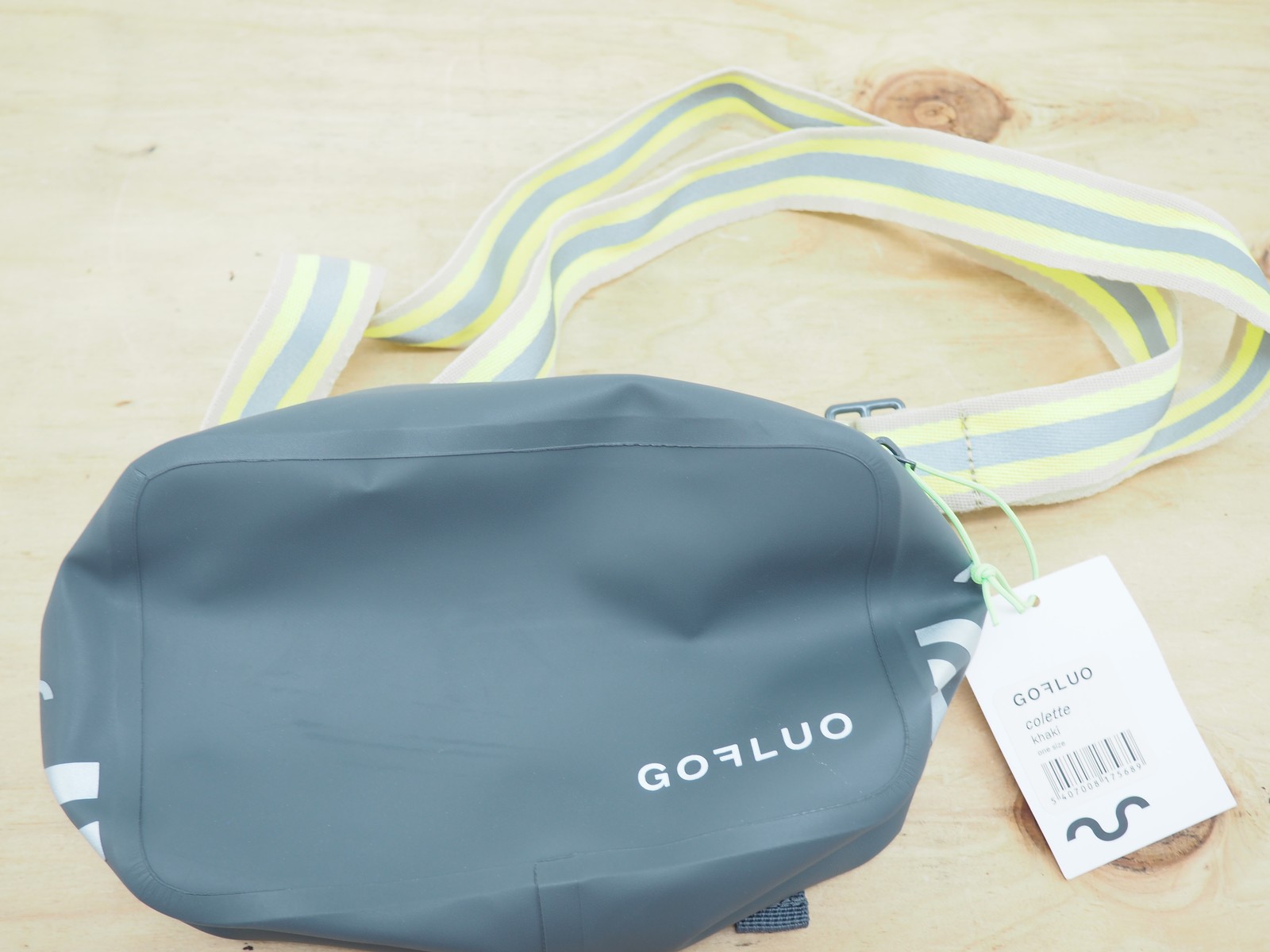 New! GOFLUO Colette Bicycle Handlebar/ Shoulder Bag Khaki Gray Reflective 2L