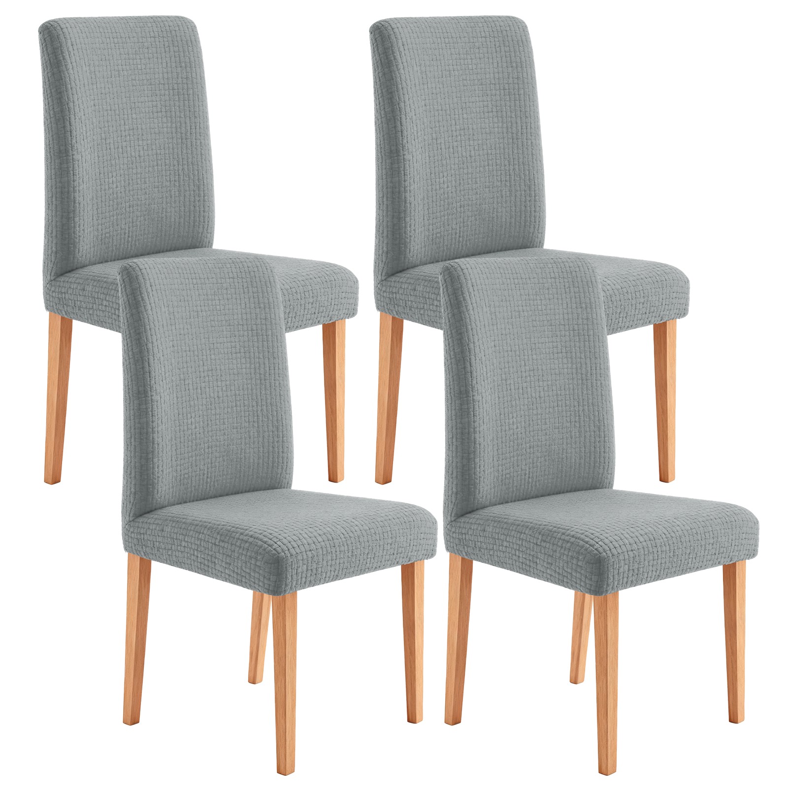 4 Pcs Bar Stool Covers, 14-19" Counter Stool Chair Covers with Backs, Grey