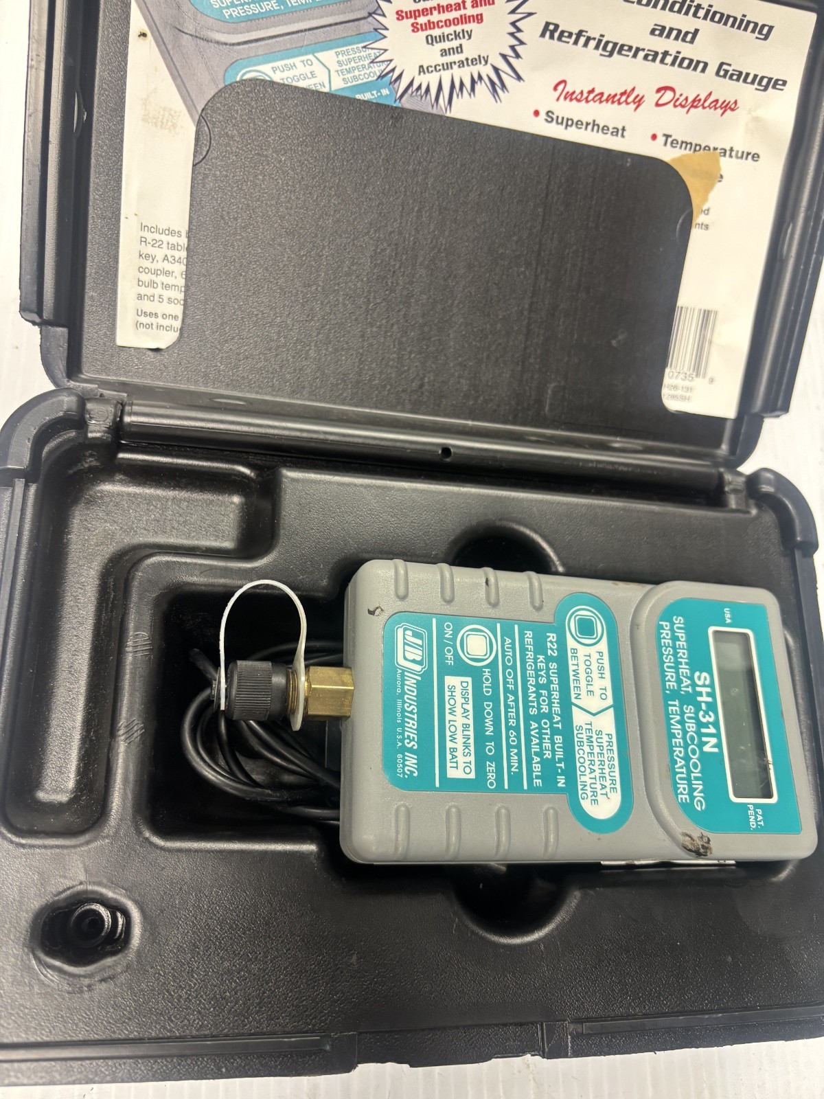 JB Industries SH-35N Superheat-Subcooling Pressure/Temperature Gauge EUC