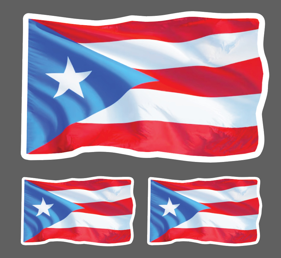 4" PR Puerto Rico Waving Flag Sticker Vinyl Decal Bumper Car Truck pr  3 for 1