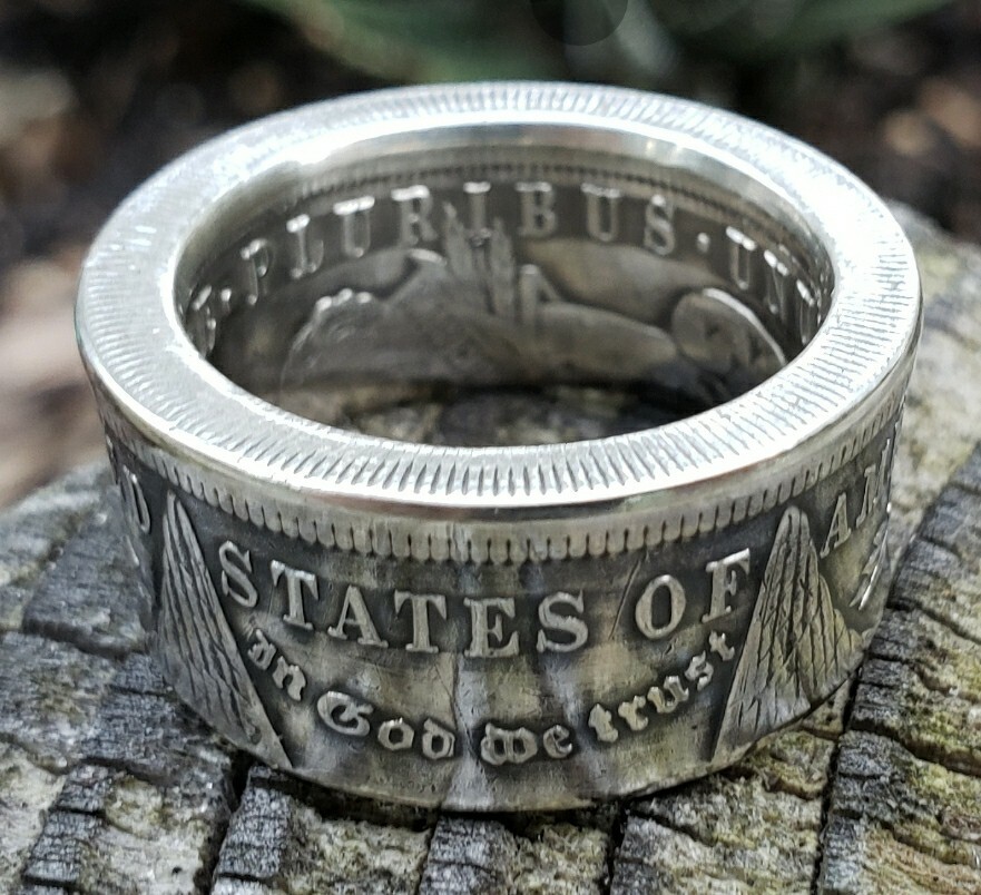 Real Silver Dollar Coin Ring size 14 1/2