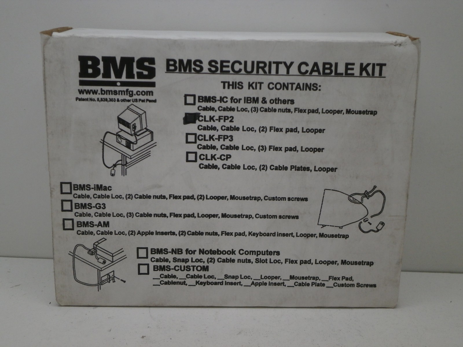 BMS Business Machine Security CLK-FP2 Security Cable Loc Lock Kit