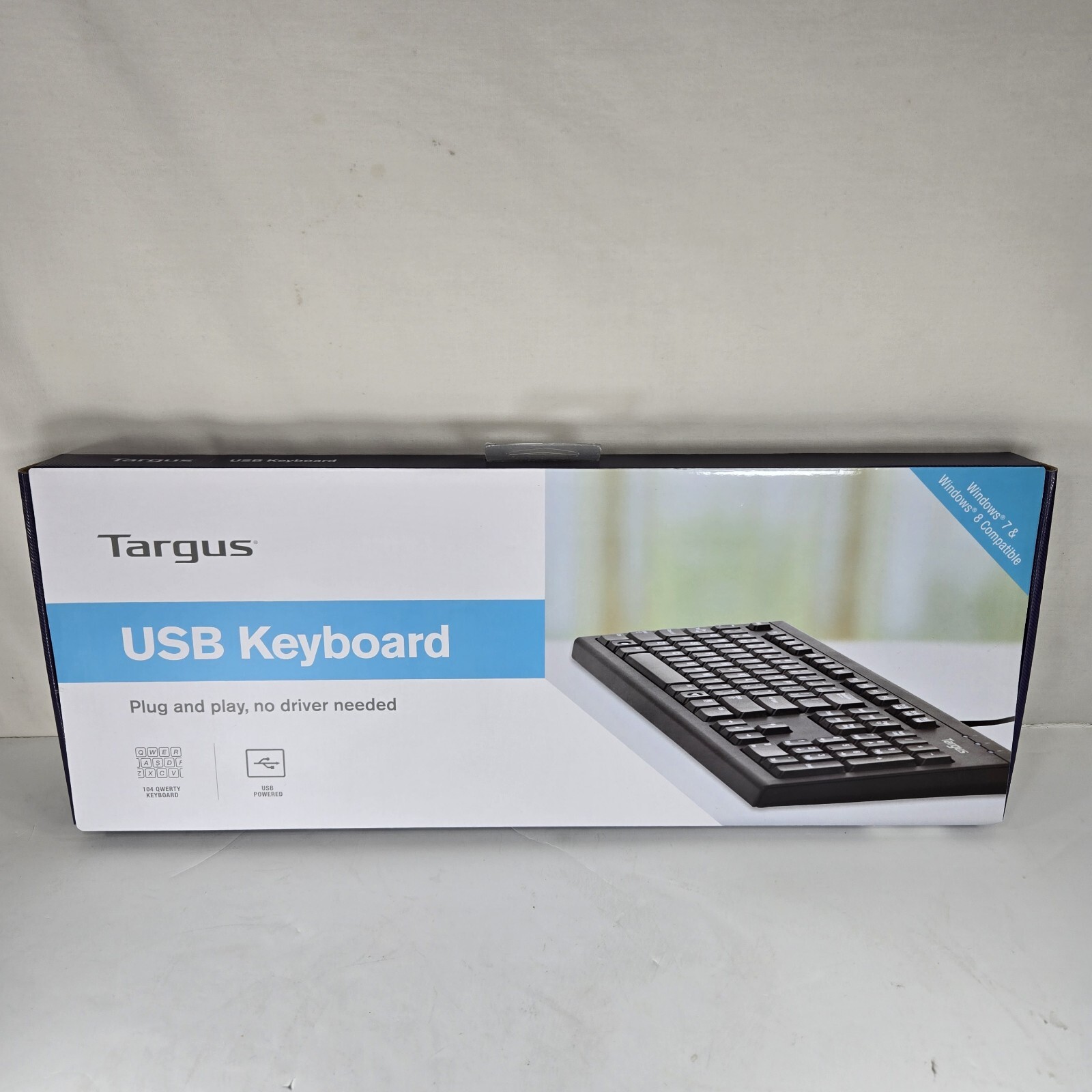 Targus USB Corded Keyboard New in Open Box Black Never Used Plug & Play Windows