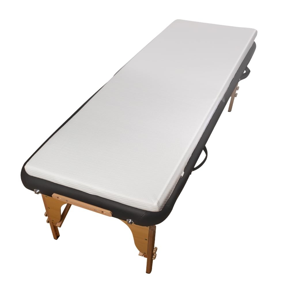 White Lash Bed Topper Memory Foam, 73x24x2 inch, Removable Cover, Non-Slip, F...