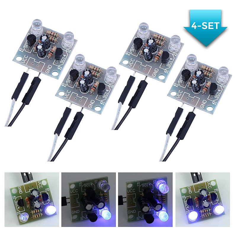 4-Piece Set 5mm LED Flash DIY Kit Electronic Kit PCB Circuit3039