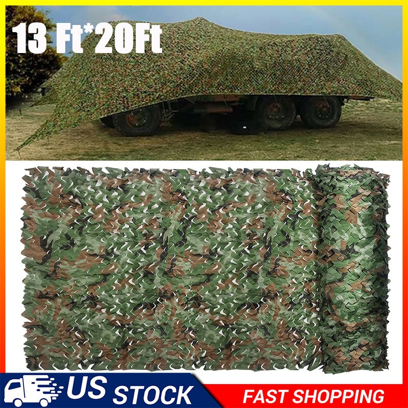 13x20Ft Camping Camouflage Netting Military Camo Sunshade Mesh Hunting Car Cover