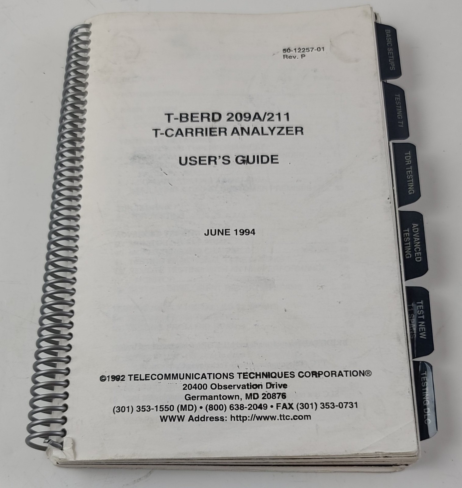T-Berd 209A 211 analyzer Users Guide