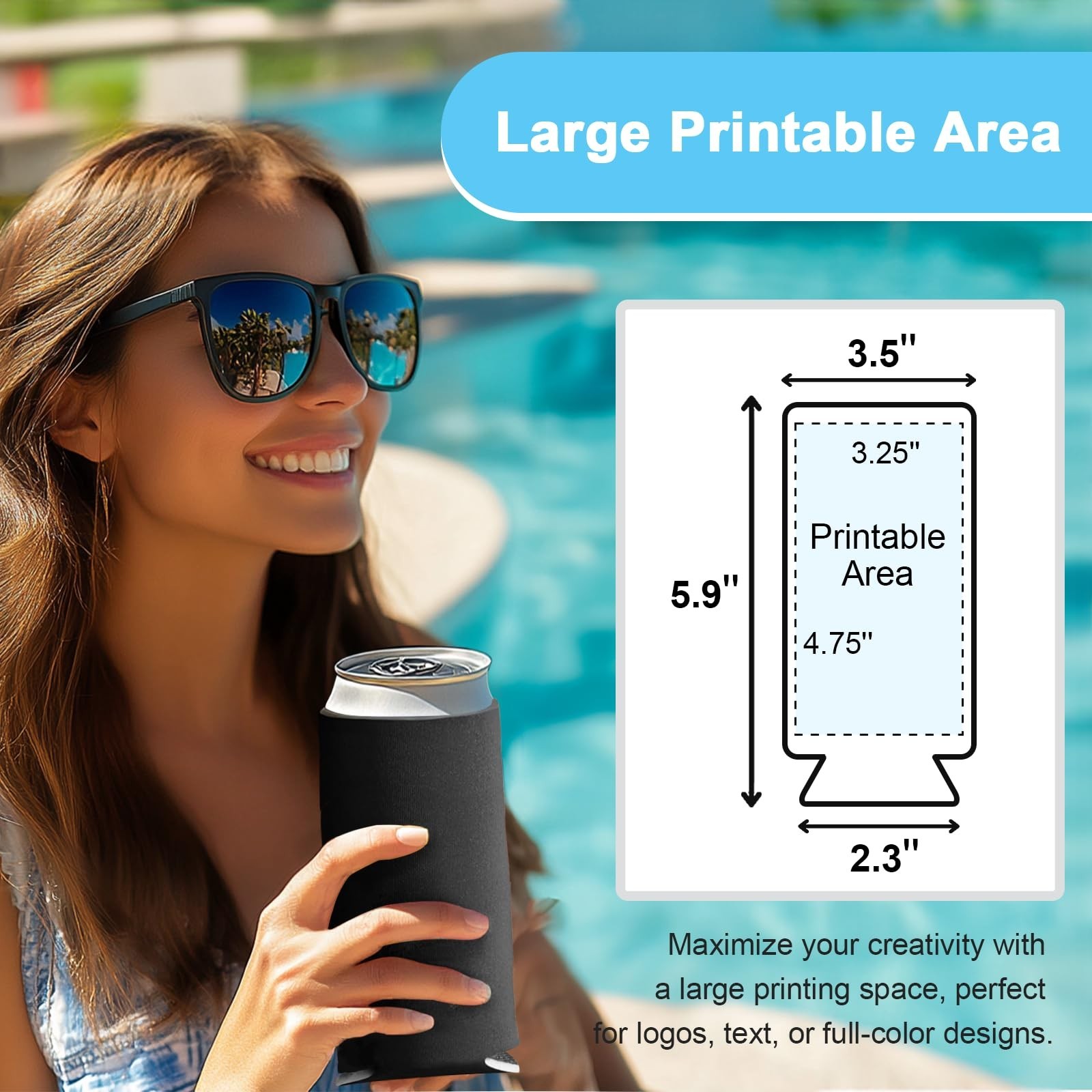 Slim Can Koozies (25 Pack) Bulk Customizable, Blank Foldable Foam Insulators ...