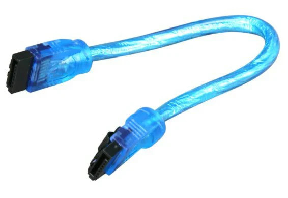 6" Inch UV Blue SATA 3 III Round SSD/HDD Data Cable Straight to Straight