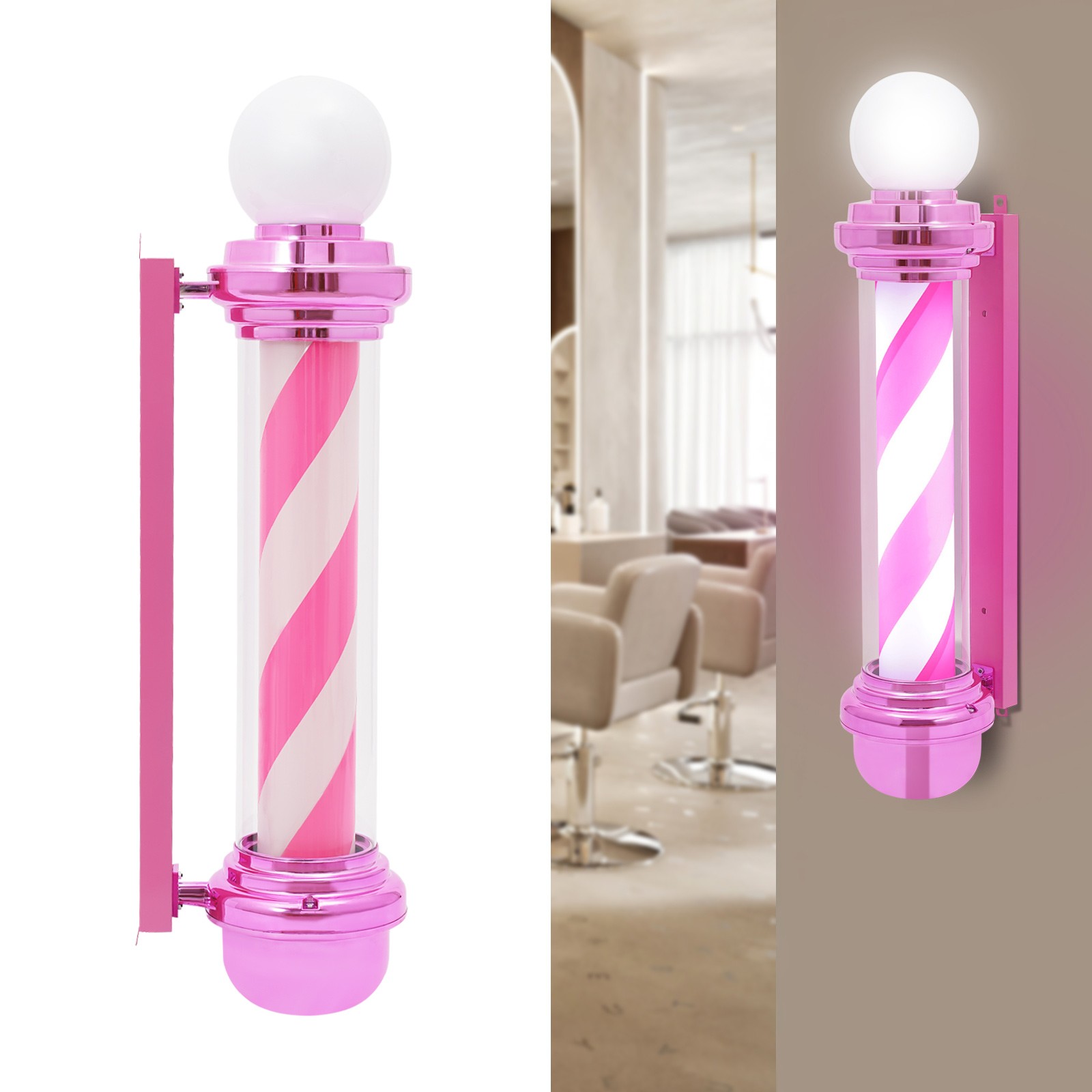 Barber Pole Light, Barber Pole with LED Light, Barber Shop Rotating Light