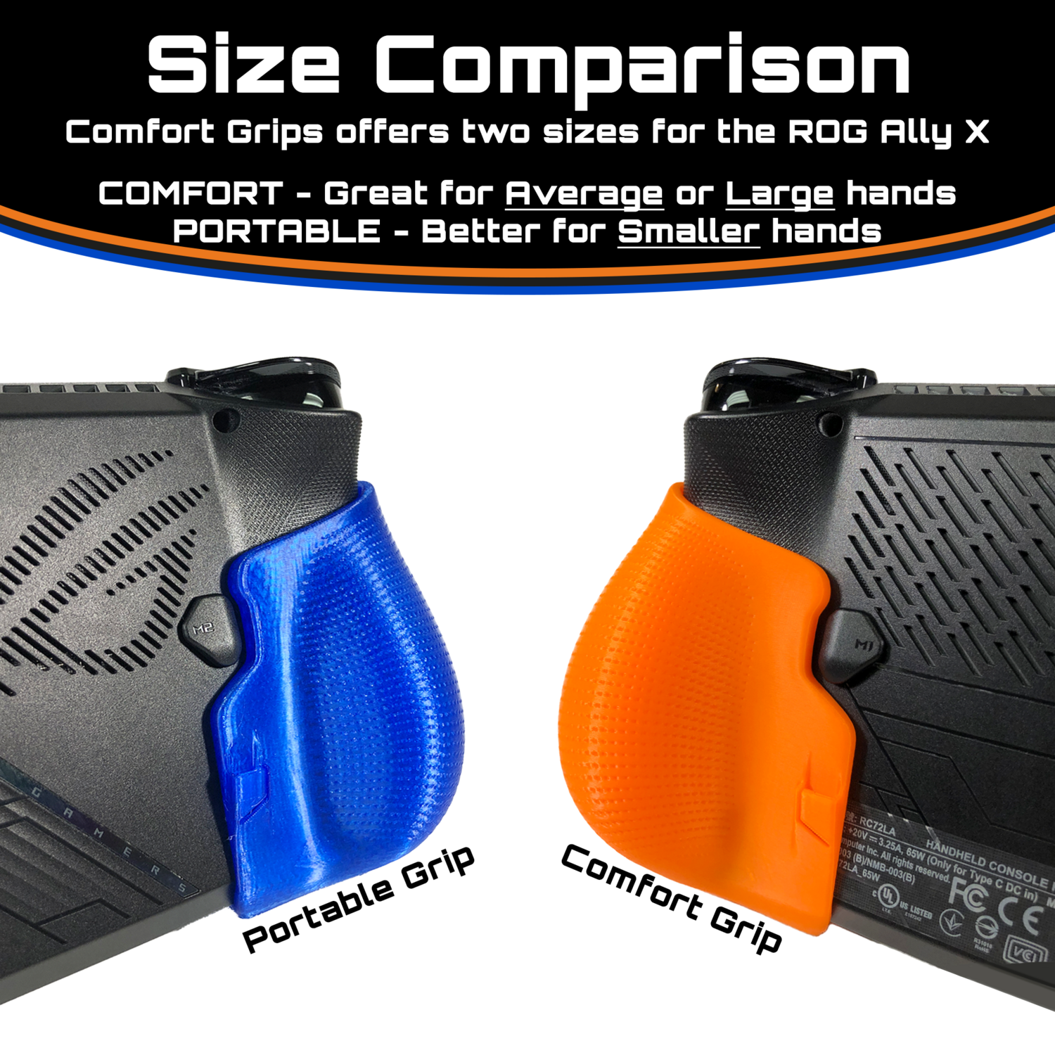 Asus ROG Ally X Comfort Grip Case Accessories - 3D Printed