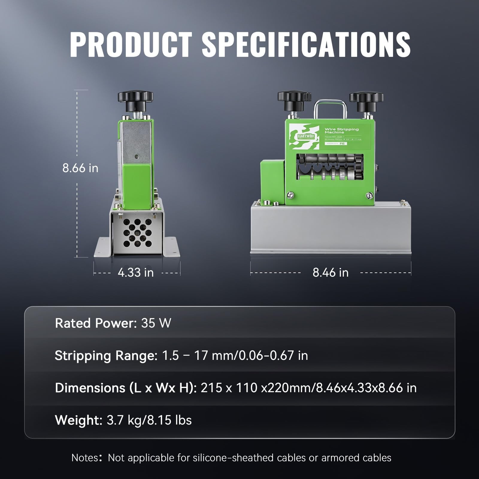 Electric Wire Stripping Machine, 0.06''-0.67'' Automatic Wire Stripper Machin...