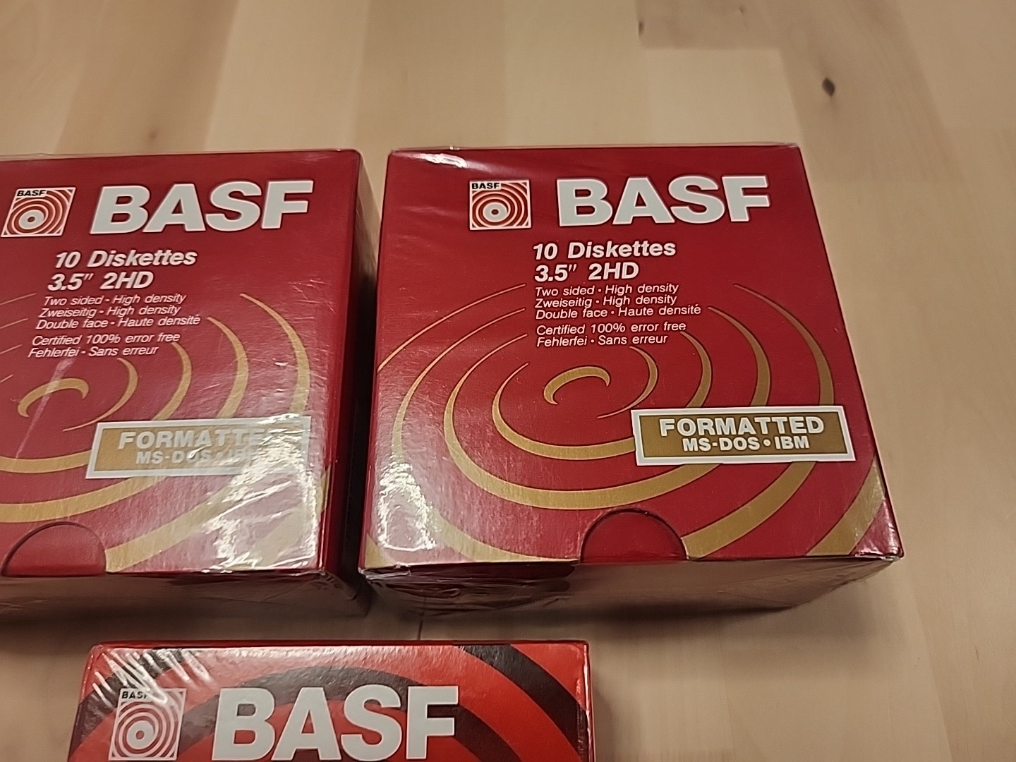3 Boxes Of BASF 10-Pack Diskettes 3.5" 2HD DOS Formatted (30 Diskettes Total)