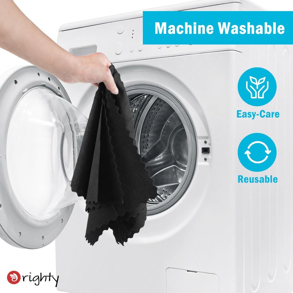 Black Microfiber Cleaning Cloth, 50 Pack Highly Absorbent Cleaning Supplies, ...