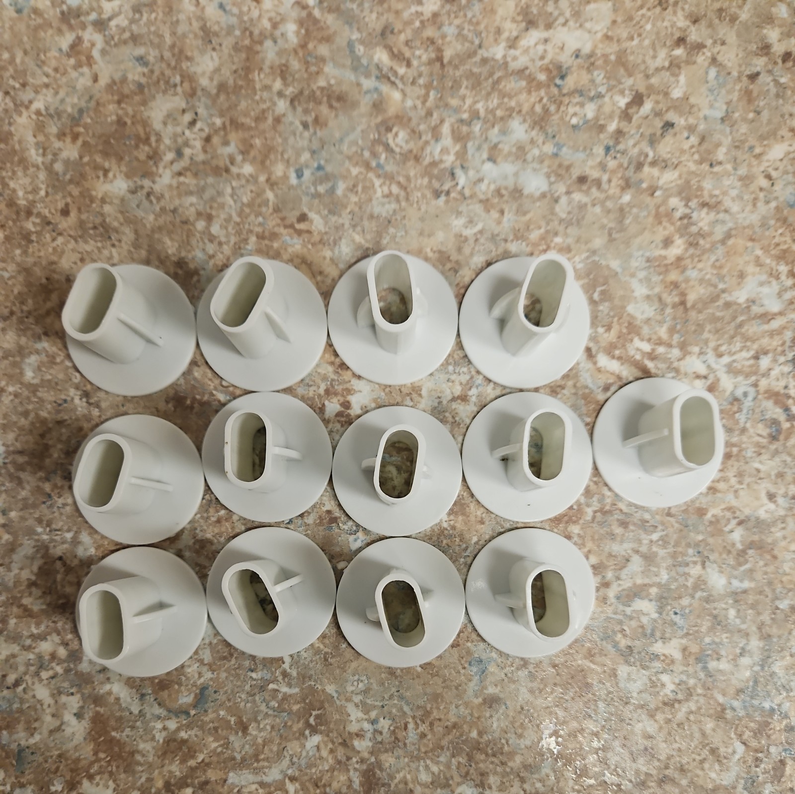 Lot of 13 Round Cable Bushings 1 1/4" DUAL FEED Bushing for Cat 5 6 7 Coax White