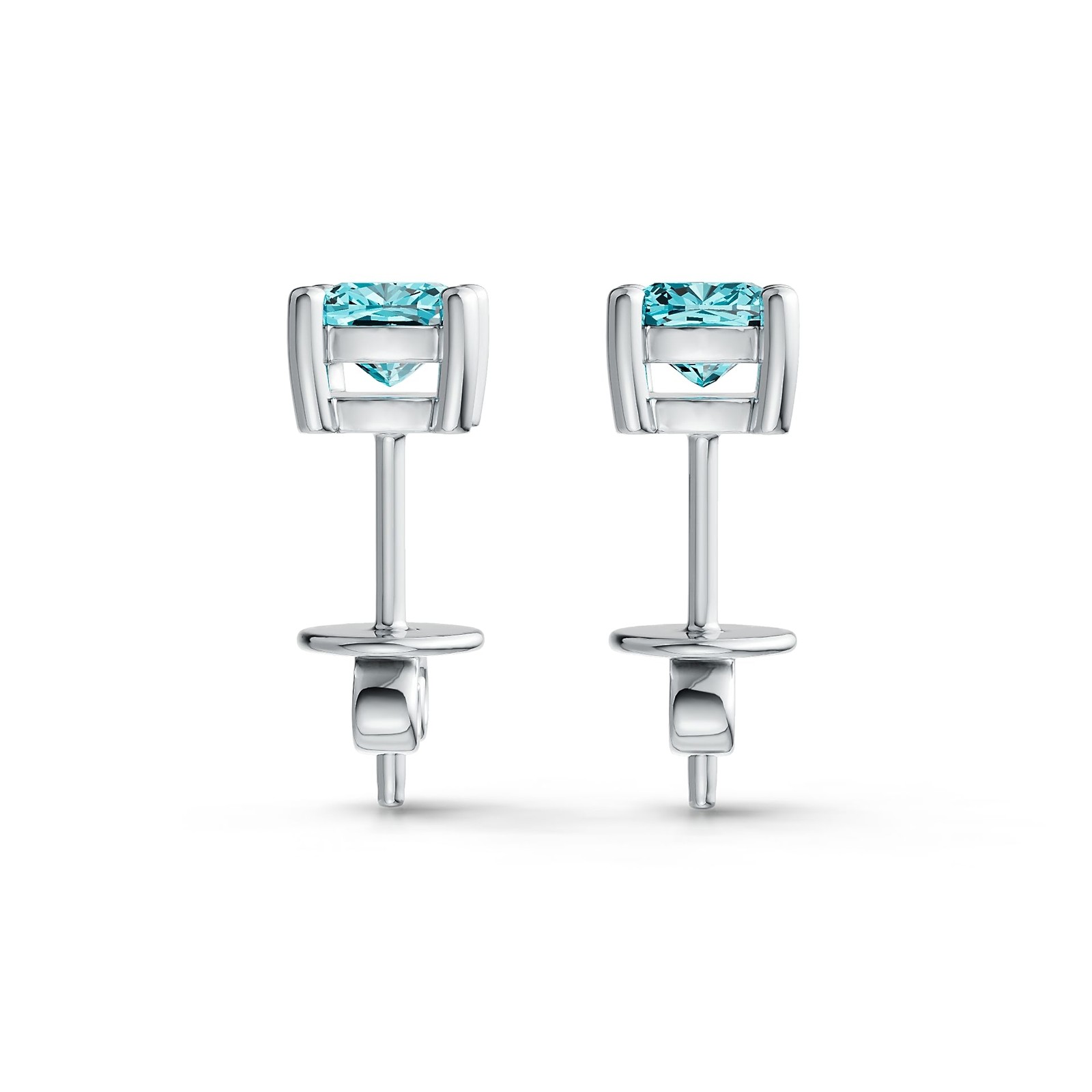 Sterling Silver Semi Mount Earrings Setting Cushion CU 4x4mm Stud