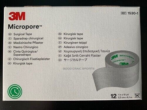 *36* 3M Micropore PAPER Surgical Tape 1" x 10 yds - 3 Boxes of 12, 1530-1