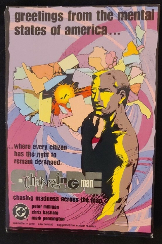 DC Comics Shade The Changing Man greetings from the mental Retail Promo Postcard