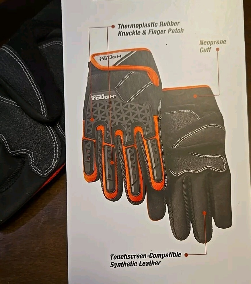 Hyper Tough Shock Impact Multi Purpose Work Glove MEDIUM Touchscreen Compatible