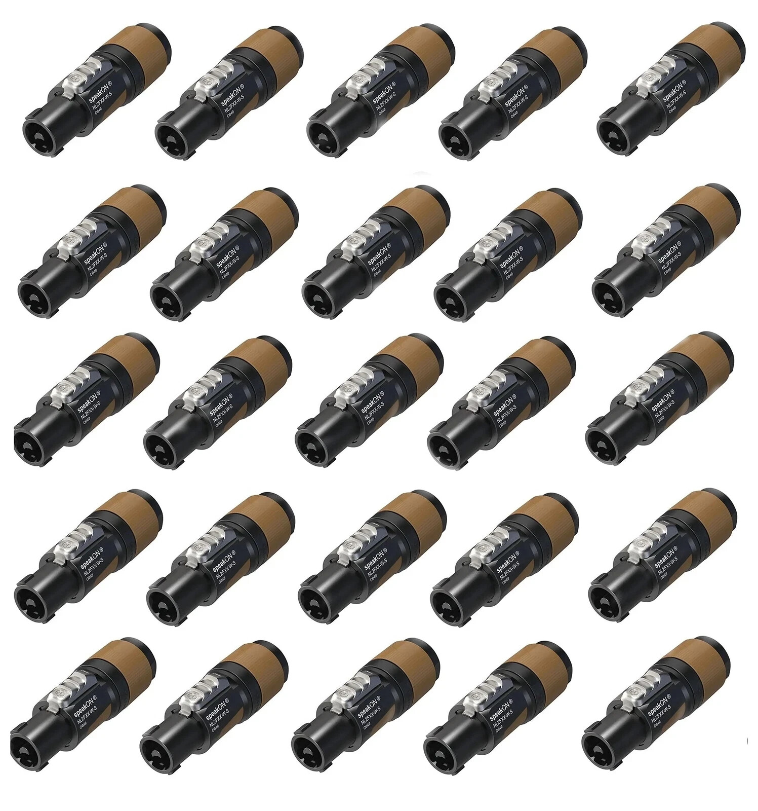 25 Pack- Genuine Neutrik NL2FXX-W-S 2-Pole SpeakOn Cable Mount Speaker Connector