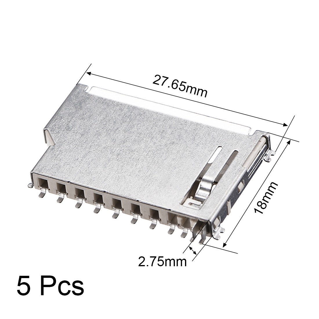 5 x SD Memory Card Socket Short Body 11 Pin PCB Mount Connector