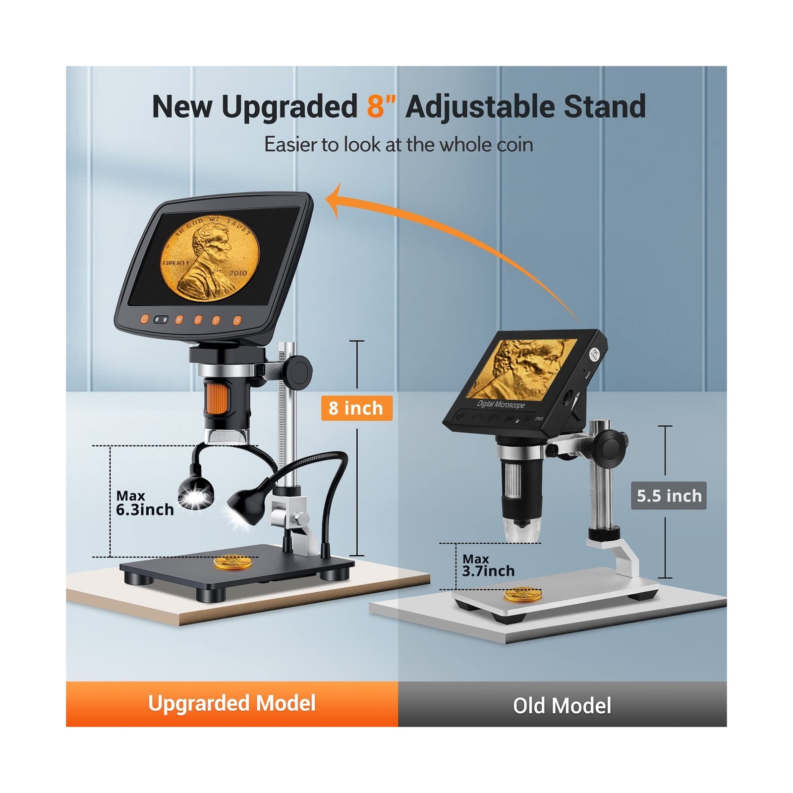 Digital Microscope with 7" LCD Screen,1500X Magnification Soldering Microscop...