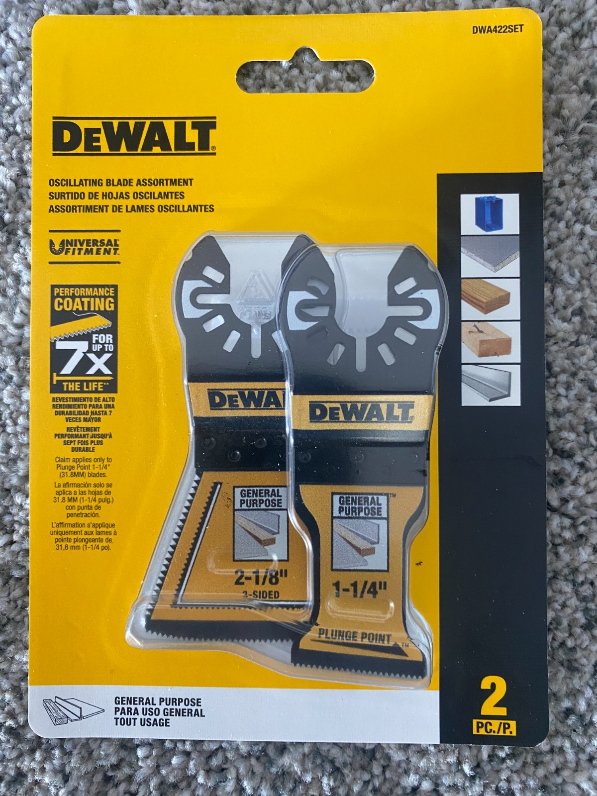 Blades for Multi-tool /DeWalt DWA422SET 2 Piece Oscillating Blade Assortment NEW