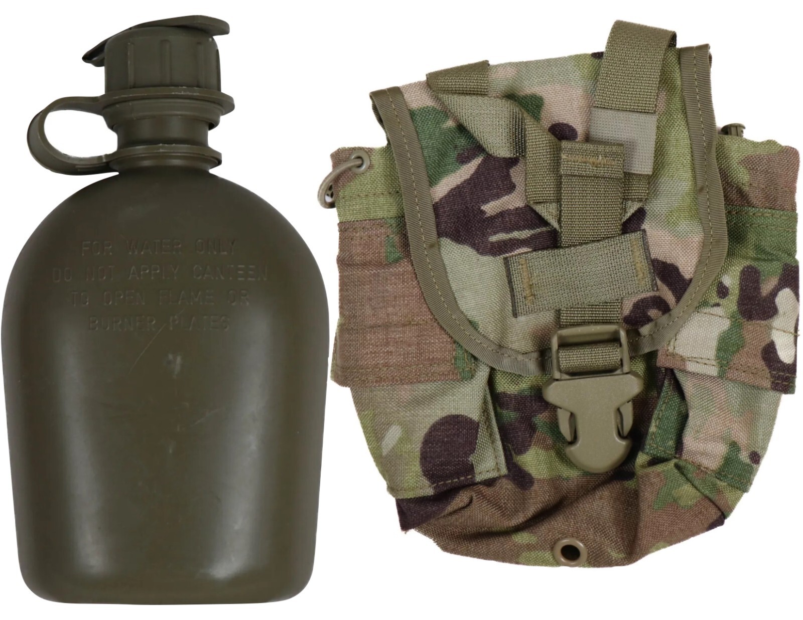 US Military 1 QT General Purpose Canteen & Pouch Multicam OCP Woodland 1 Quart