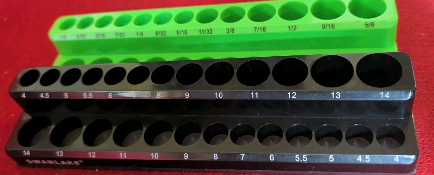 Swanlake 1/4 Drive Magnetic Socket Organizers Sae And Metric