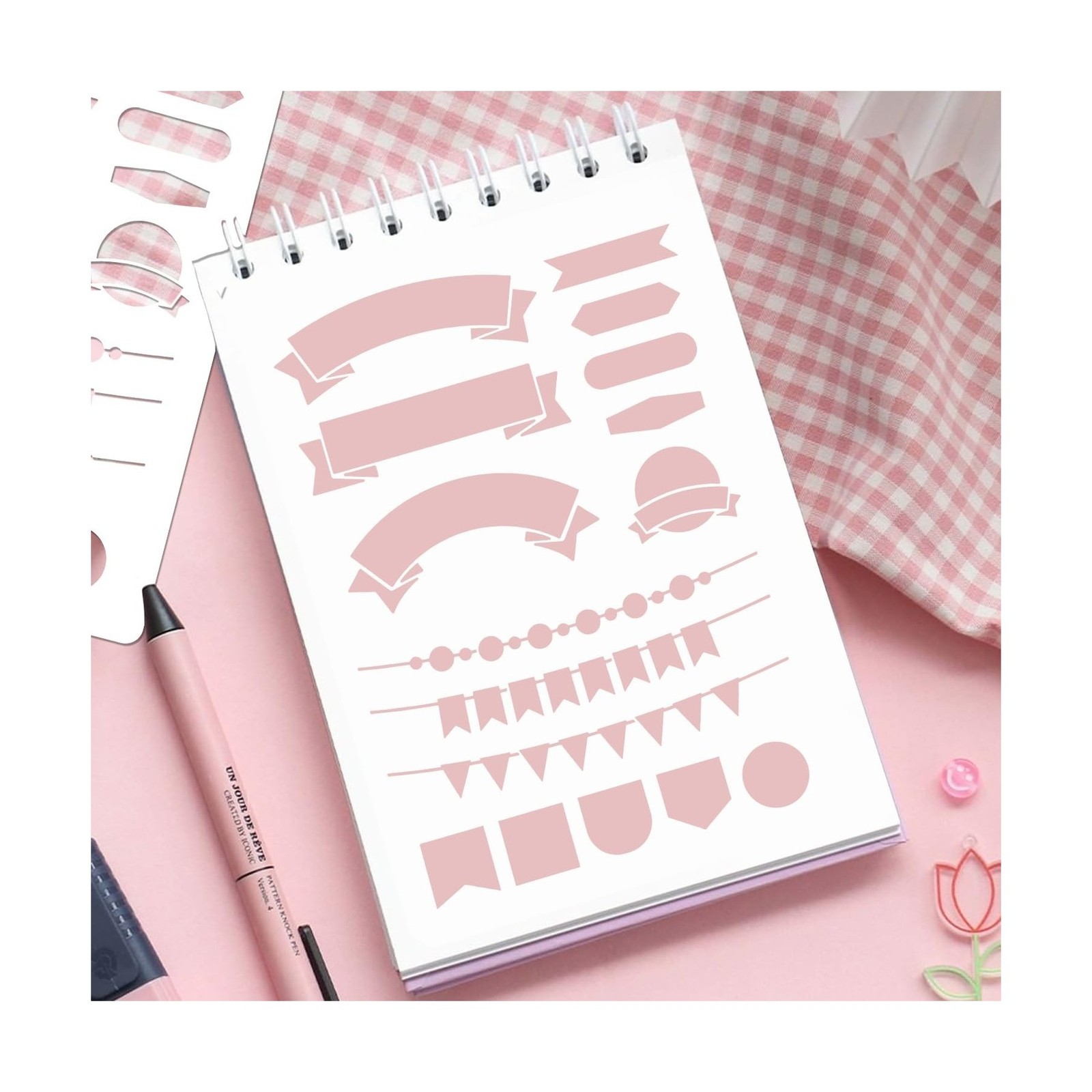 16 PCS Journal Stencils Planner Stencils for Bullet Junk Journal Notebook Dia...