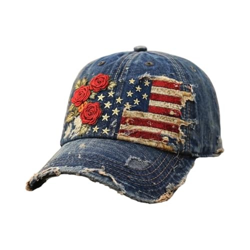 KIKX0DE USA 250th Anniversary Distressed Flag Baseball Cap