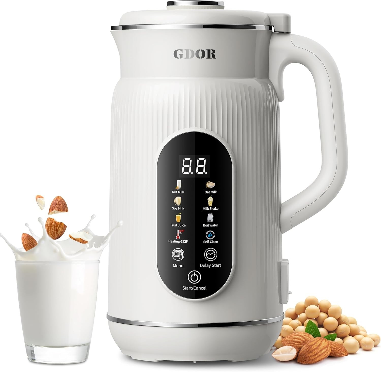 42oz Smart Nut Milk Maker, 9-in-1 Plant Milk Machine for Almond, Oat, Soy, Juice