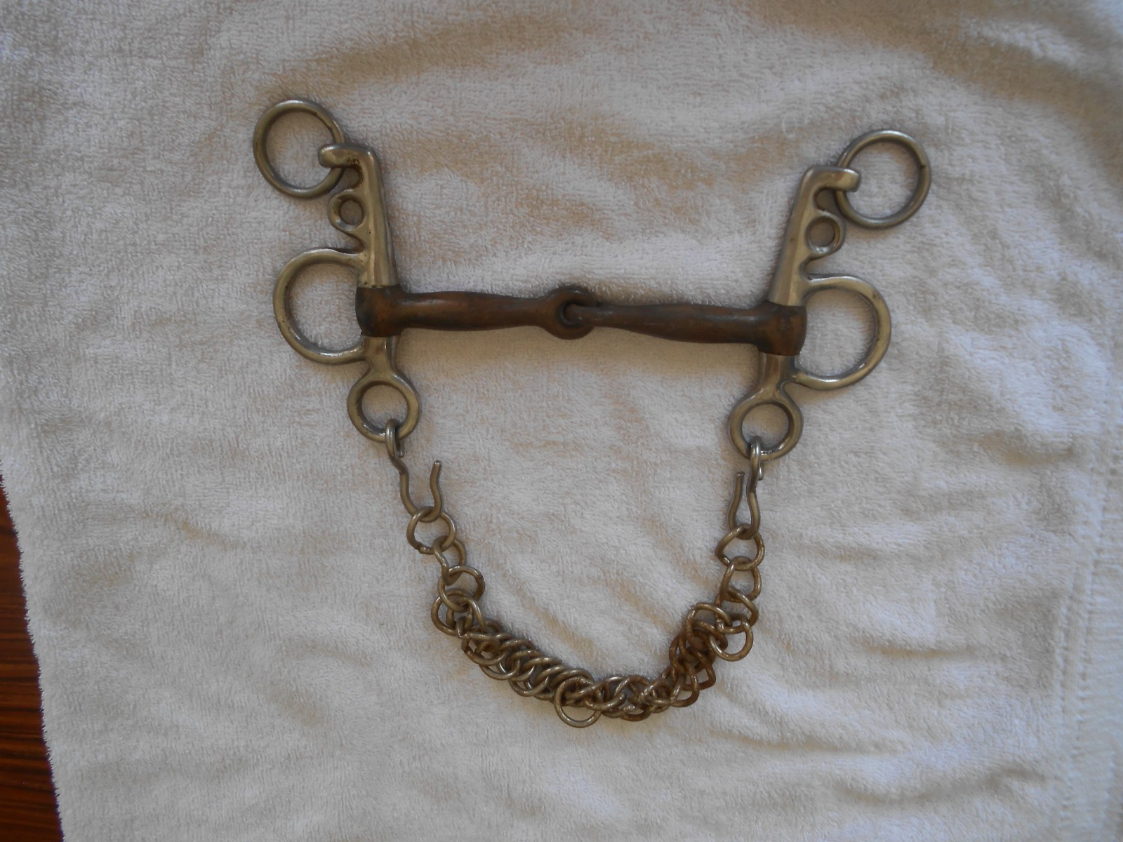 COOPER MOUTH PELHAM BIT WITH CURB CHAIN HORSE RIDING BIT