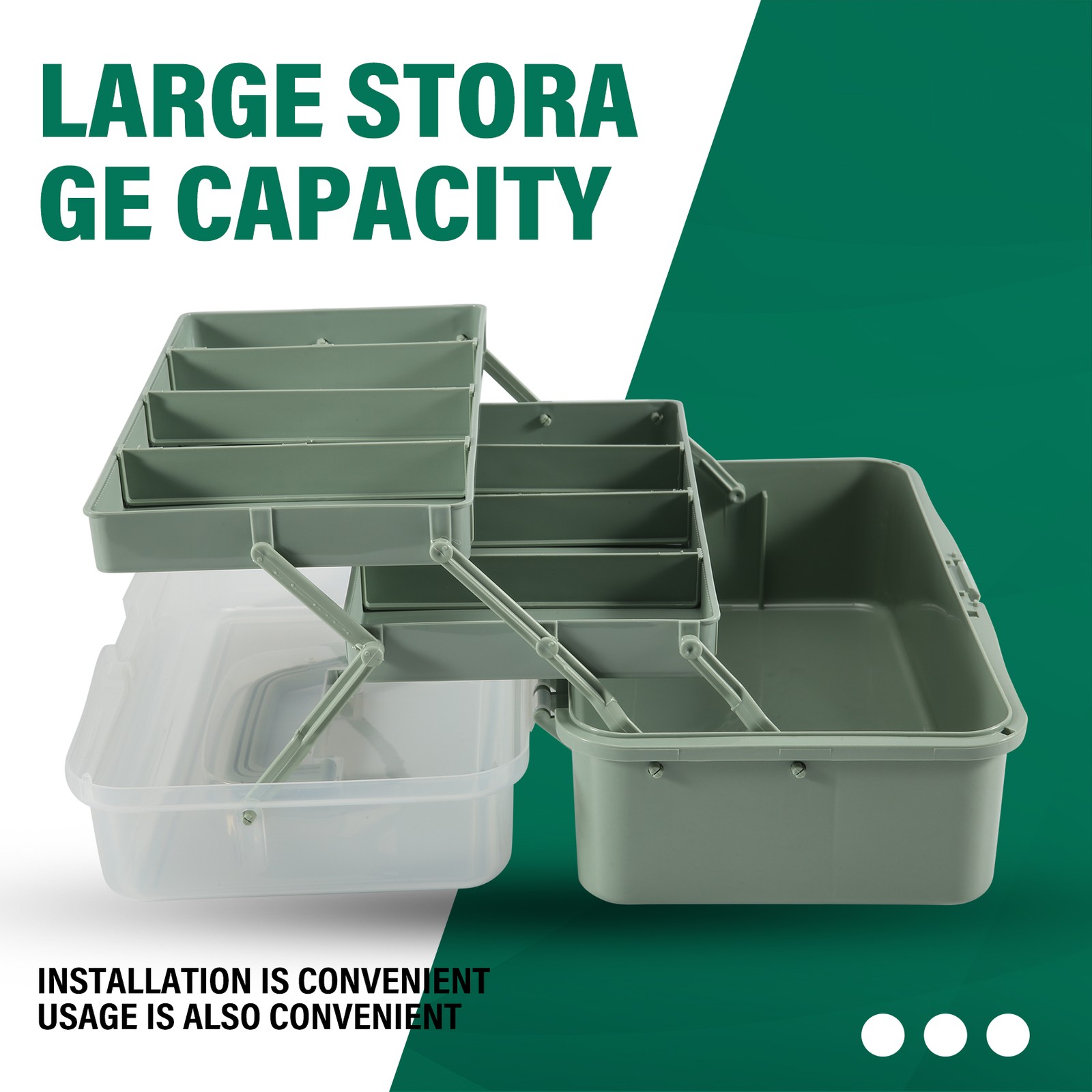 3-Layer Plastic Dividing Storage Box Craft Organizer and Storage with3970