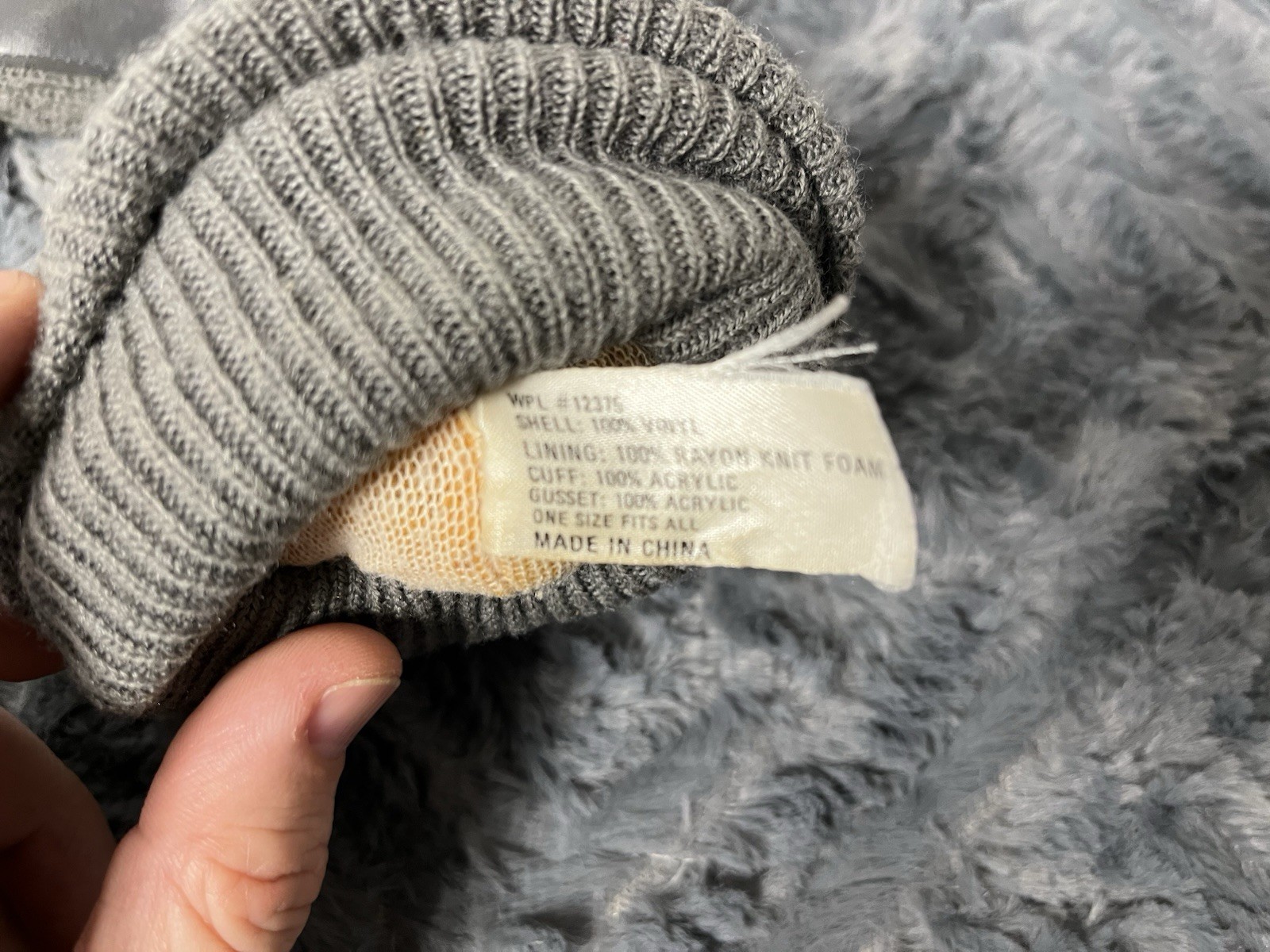 Grey Gloves One Size Fits All Men’s