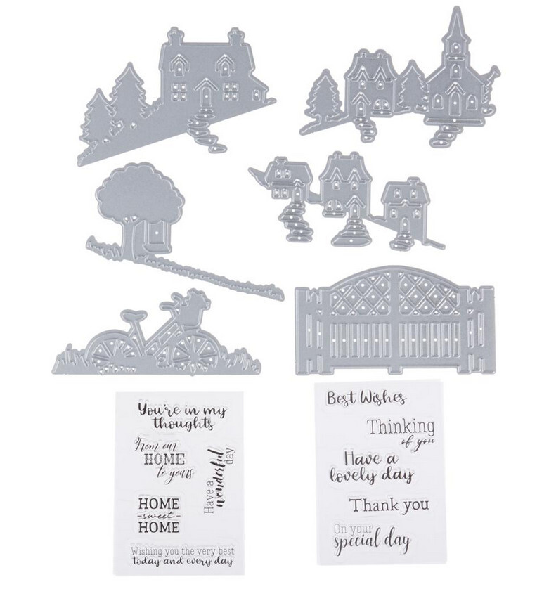 Crafter's Companion 2 Sets Zig Zag Card Scene Builder Dies 808347 Bike Church