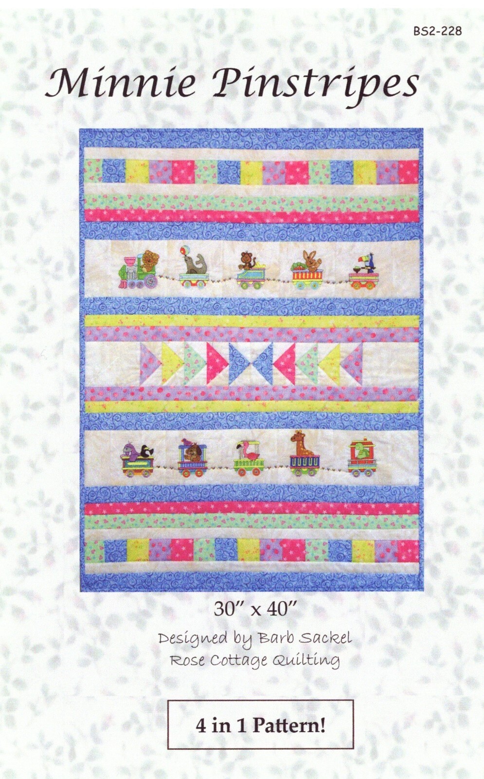 MINNIE PINSTRIPES Quilt Pattern by Rose Cottage Quilting 30"x40" Quilt Woman