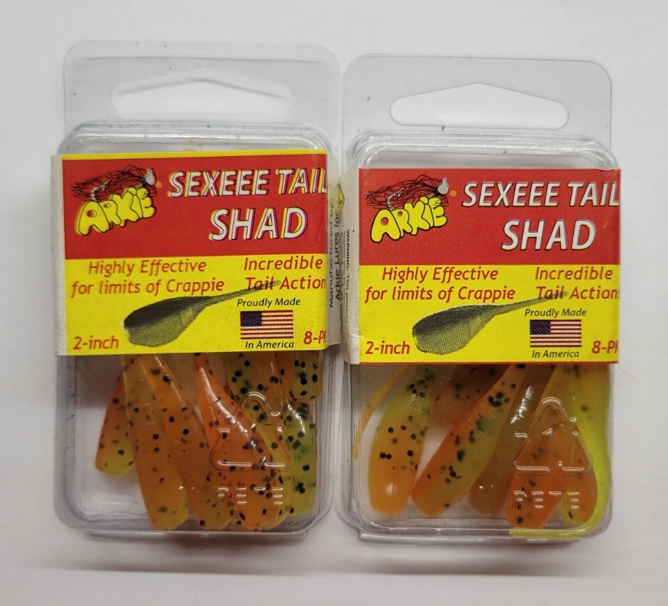 Arkie Sexeee Tail Shad Cajun Crick 8-Packs Fishing Lure Bait Tackle Lot of 2