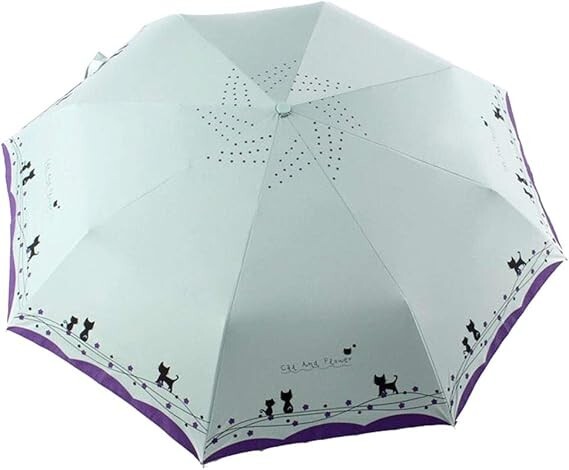 "Windproof Compact Travel Folding Cute Cat Umbrella,Auto Open Close Rain&Sun Lig