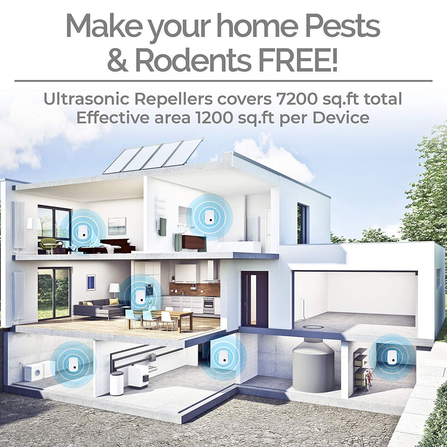 6 pcs Ultrasonic Pest Repeller Control Electronic Repellent Mice Bug Rat Reject